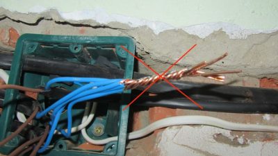 Соединение проводов при монтаже электропроводки